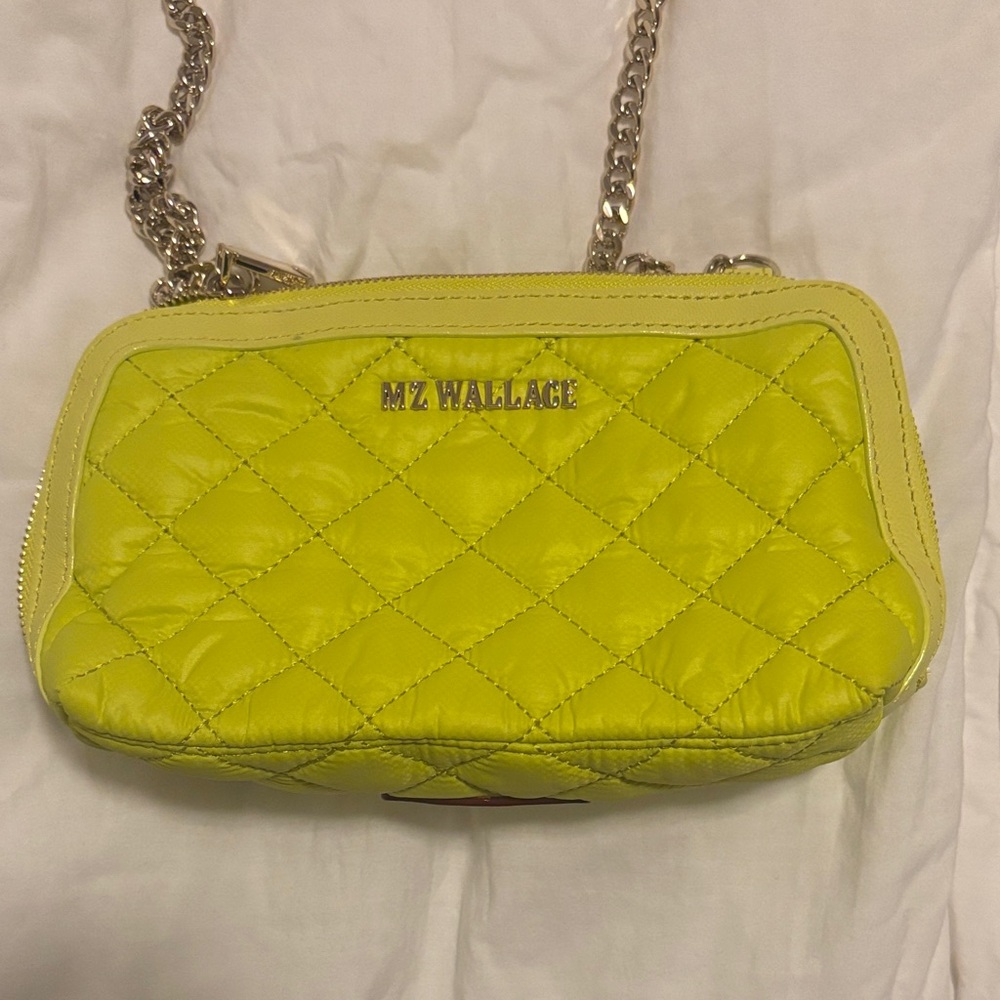 MZ Wallace Lime Quilted Clutch